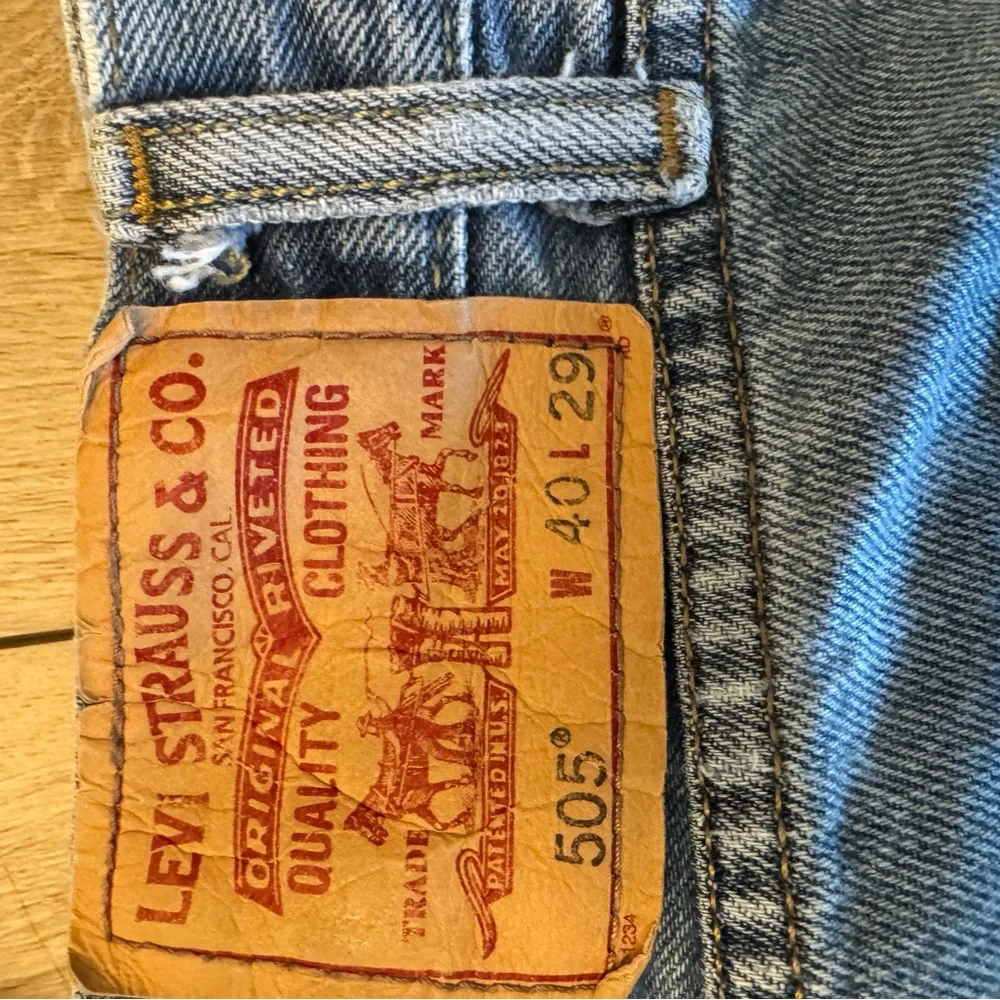 Levi's 505 Blue Straight Jeans Classic Style 40x29